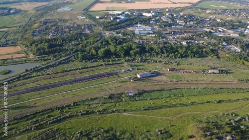 flying a drone above planes and forest