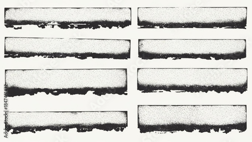 Set of grunge texture frames distressed borders for graphic design projects isolated on white background