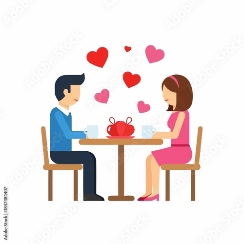 Couple on romantic dinner date.