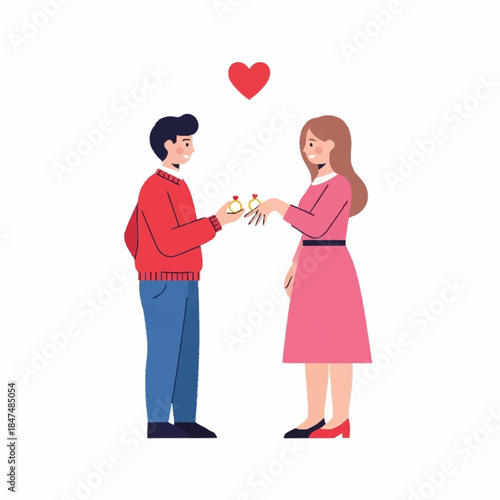 Man and woman holding hands sweetly.