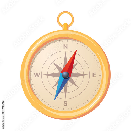Compass, navigation icon vector illustration on isolated background