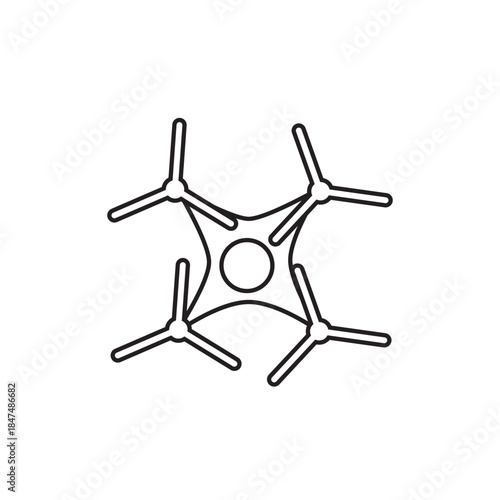 Drone Hovering on a Clean White Background