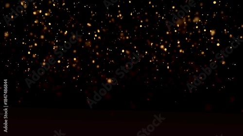 Yellow  sparks background Abstract motion background of shining, sparkling yellow particles. Beautiful yellow floating dust particles with shine light. Seamless Loop able 4K Animation.