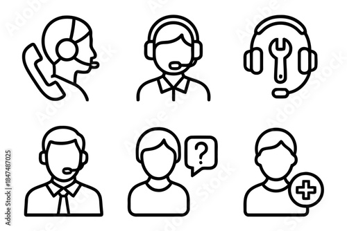 Customer service assistance and tech support vector illustration
