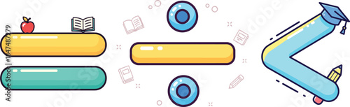 Flat vector illustration of education concept equation