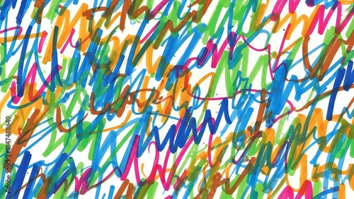 Colorful abstract handwritten scribbles and doodles background