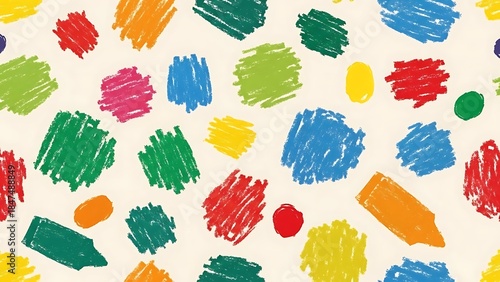 Colorful abstract scribbles and doodles on a light background