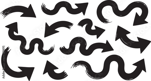 Dynamic Arrow Collection Hand-Drawn Style Vector Set for Design Projects