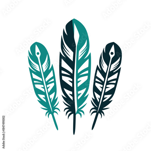 Boho Chic Feather Group Vector Design