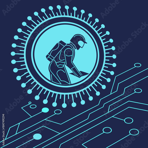 vector illustration of a man with guitar