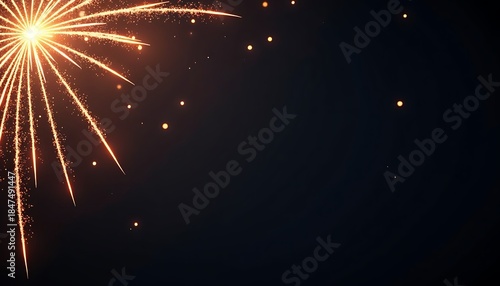 Golden Fireworks Bursting in Night Sky Celebration Display