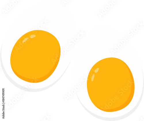 Two Boiled Eggs Vector Illustration Isolated