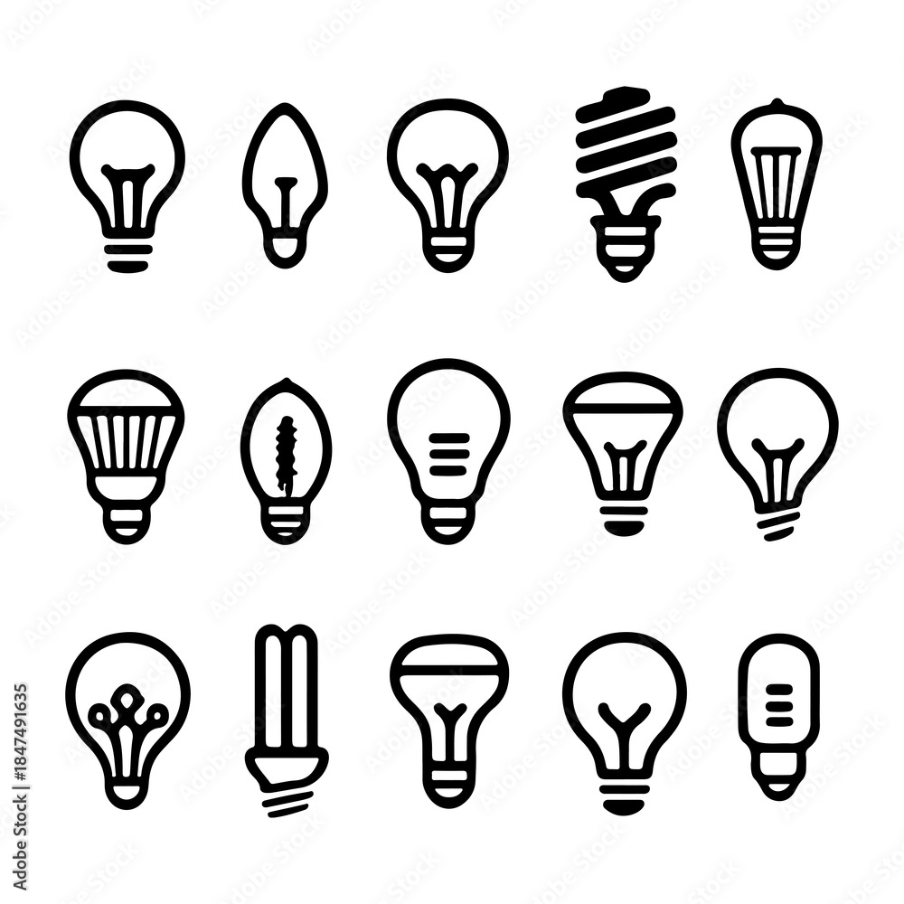 Naklejka premium light bulb icons
