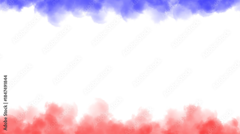 Fototapeta premium Colored smoke bottom, red and blue fog overlay, ground mist and vapor effect, atmospheric smoke base, transparent PNG
