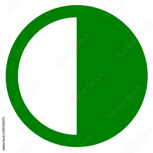 Free Download Green Contrast Adjustment Icon – Green Circle Symbol for Display Settings and UI Design - GFXLoad