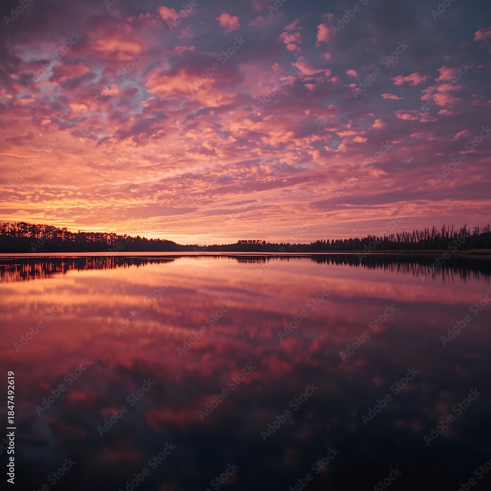 Obraz premium sunset over the river