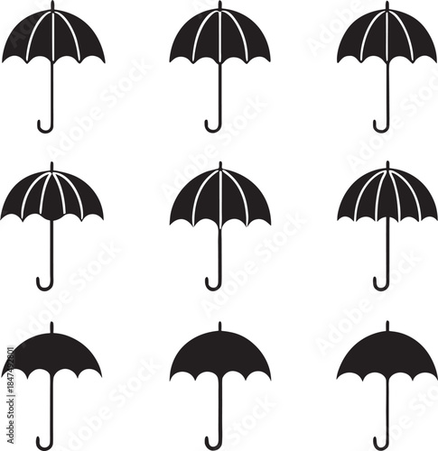 umbrella icons set