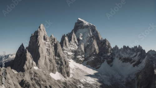 Wallpaper Mural Majestic mountain range under a clear blue sky, stunning natural landscape. Torontodigital.ca