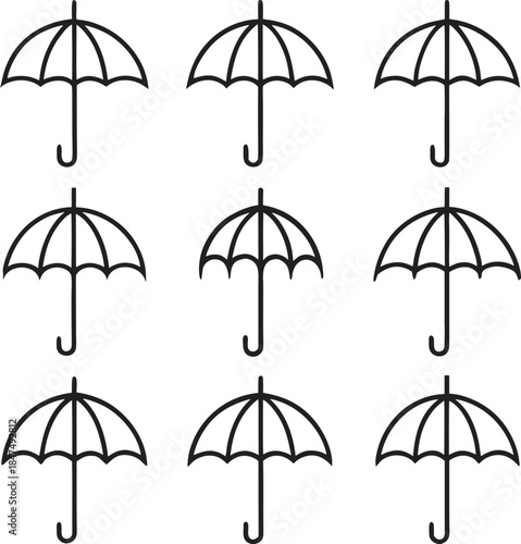umbrella icons set