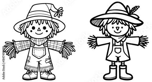 Scarecrow Sketch Drawing.
