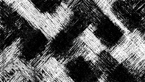 Abstract black and white dynamic scratchy texture pattern design
