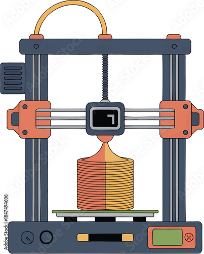 PNG of 3D printer extruding filament, isolated on transparent background