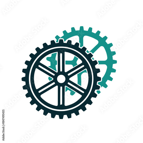 Interlocking Gears Vector Icon