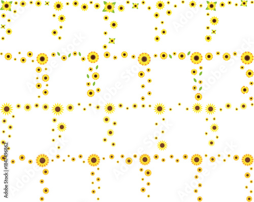Sunflower Floral Corner Illustration