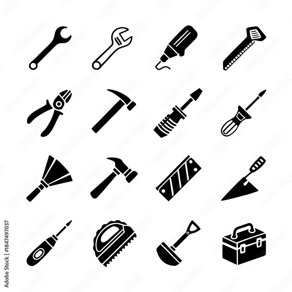 Obraz premium tools icons set
