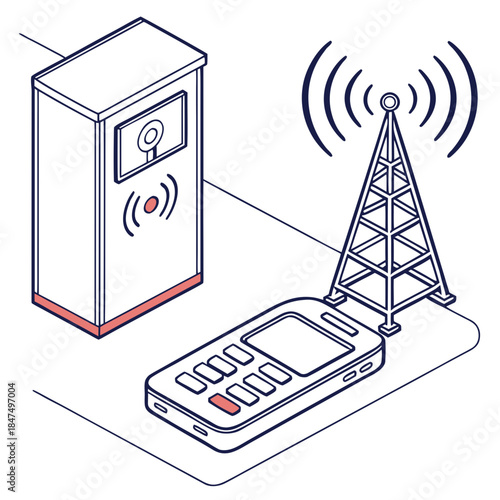 Cellular tower and devices communicating wirelessly
