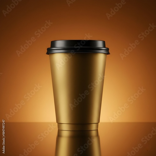 coffee cup on black background