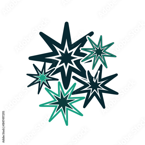 Abstract Starburst Cluster Vector Design