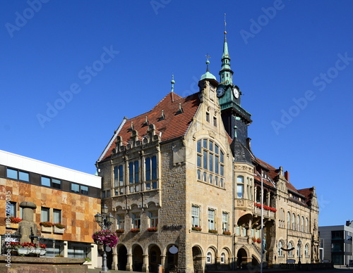Historical Market Square in the Old Town of Bückeburg, Lower Saxony