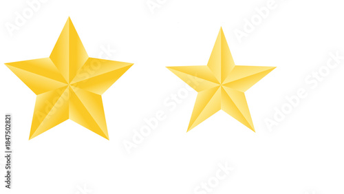 Realistic five thin gold star with metallic effect. 5 elements Yellow star vector