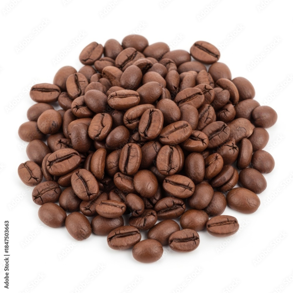 Fototapeta premium Pile of coffee beans isolated on white background