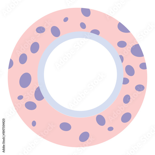 Leopard donut frame in pink purple perfect for scrapbooking, planners, and trendy pastel-themed digital content.