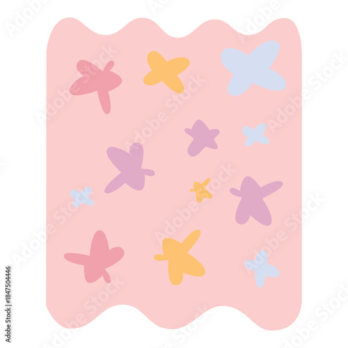 Wavy star background in pink with colorful stars perfect for party invites, nursery decor, and playful designs.