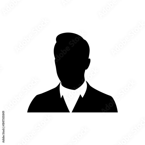 Elegant male portrait with soft curved lines conveying professionalism and calm authority Vector illustration