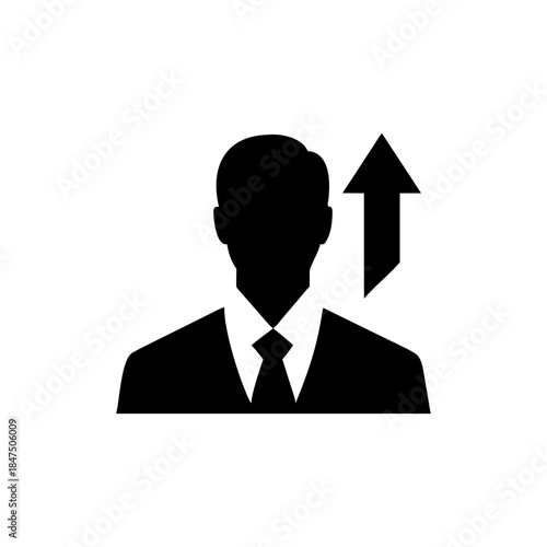 Abstract faceless business leader portrait with modern shapes conveying vision and authority Vector illustration