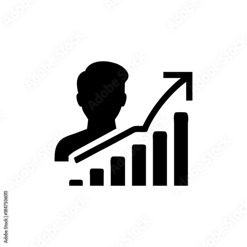 Modern abstract male portrait concept merging business personality with artistic expression Vector illustration