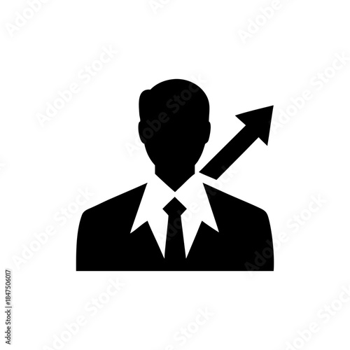 Creative faceless business leader portrait expressing innovation focus and strategic mindset Vector illustration