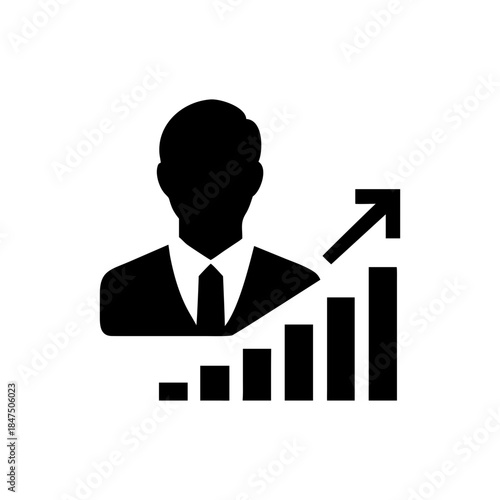 Abstract male portrait blended with artistic shapes representing innovation and creative leadership Vector illustration