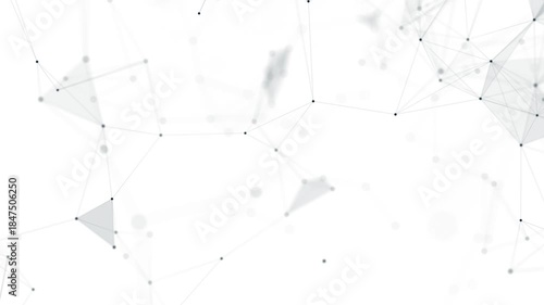 Abstract network connections data flow digital technology concept geometric plexus structure with glowing nodes and lines on white background science futuristic network visualization