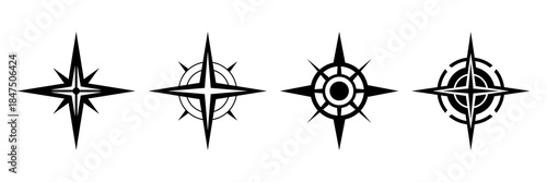  Black Compass direction sign for map