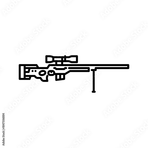 sniper rifle outline icon. rifle line illustration.