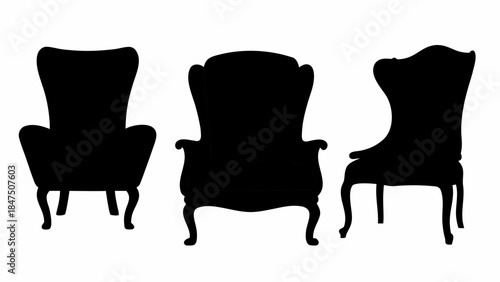 Vast chair variety mega silhouette set, featuring diverse seating styles for every concept and design need, vector graphics collection.