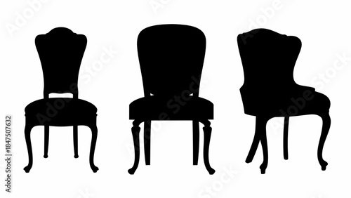 Comprehensive chair variety mega silhouette set, offering a wide range of seating options for all creative applications, vector illustration pack.
