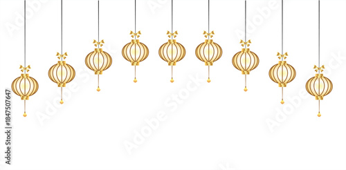 Chinese New Year Lantern Hanging On White Background