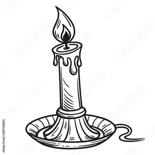 Vintage Candlelight Sketch

