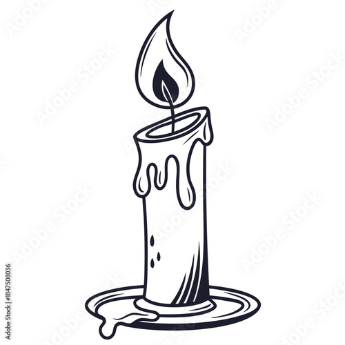 vector illustration of a burning candle